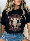 Wild West Rodeo Cowboys Cow Skull Graphic Tshirts