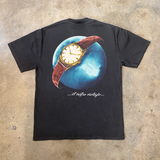 RETRO FULGOR 'SWISS MADE' GLOBE HEAVY BLACK TEE