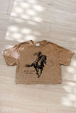 Hold Your Horses Cropped Mineral Graphic Top