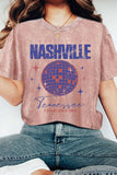 Nashville Disco Ball Mineral Washed Graphic Tshirts