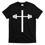 Barbell Dumbbell Cross Christian Jesus Gym Workout Lifting T-Shirt