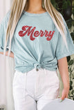 Merry Glitter Mineral Graphic Long Crop Top