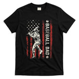 Baseball Dad Flag Gifts Dad Men Baseball Fathers Day T-Shirt