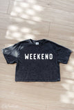 Weekend Cropped Mineral Graphic Top