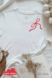 Ribbon Bow Puff Neckline Graphic T-Shirt