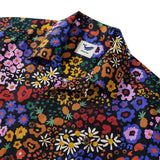 Men's Hawaiian Shirt Short Sleeve Camp Collar 100% Cotton Black Aloha Midnight Blossoms Leopard Print
