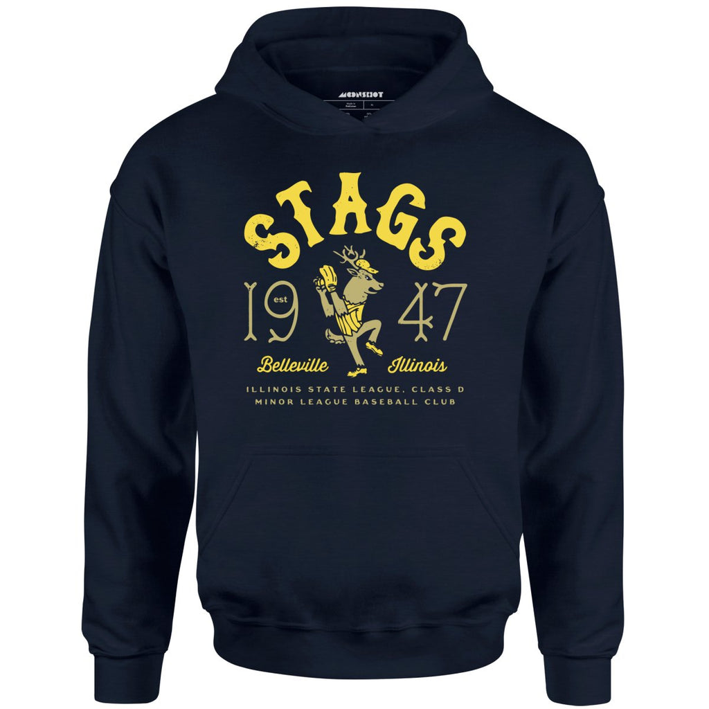 Belleville Stags - Illinois - Vintage Defunct Baseball Teams - Unisex Hoodie