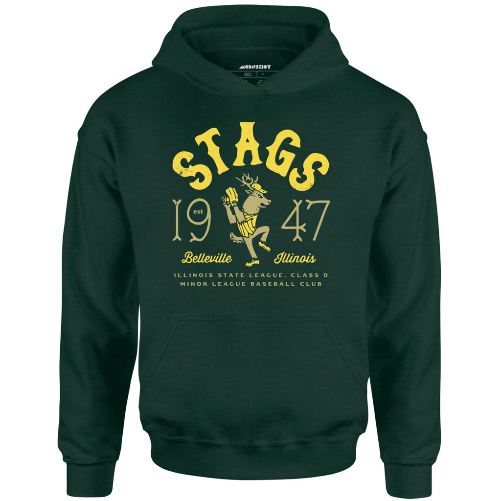 Belleville Stags - Illinois - Vintage Defunct Baseball Teams - Unisex Hoodie