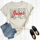 Faith Faux Glitter Christmas Isaiah 9:6 Graphic Tee