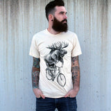 Moose Riding Bicycle Graphic Tee Shirt