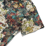 Men's Hawaiian Shirt Short Sleeve Button-down 100% Cotton White Aloha Sailing Fantasy