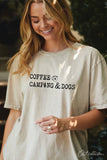 Coffee Camping and Dogs Oversized Graphic Top