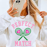Perfect Match Valentine Graphic Crewneck Sweatshirt