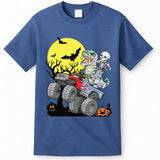 Boy Halloween Monster Truck Pumpkin Mummy Dinosaur T Rex T-Shirt