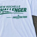 NEW ROCHELLE CHALLENGER 'TIRE TOWN' WHITE T-SHIRT
