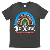 Be Kind Autism Awareness Pattern Rainbow T-Shirt