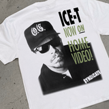 ICE-T 'NOW ON HOME VIDEO' 1991 HEAVY WHITE T-SHIRT
