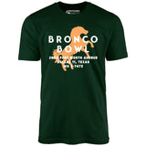 Bronco Bowl - Dallas, TX - Vintage Bowling Alley - Unisex T-Shirt