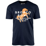Bronco Bowl - Dallas, TX - Vintage Bowling Alley - Unisex T-Shirt
