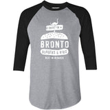 Bronto Burgers & Ribs - 3/4 Sleeve Raglan T-Shirt
