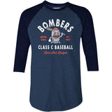 Bryan Bombers - Texas - Vintage Defunct Baseball Teams - 3/4 Sleeve Raglan T-Shirt