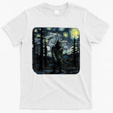 Bigfoot Starry Night Sasquatch Van Gogh Sky Painting Art T-Shirt