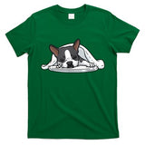 Boston Terrier Dog Sleeping T-Shirt