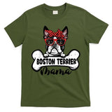 Boston Terrier Mama Dog Bone Mothers Day Dog Mom T-Shirt
