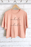 Inhale Exhale Graphic Long Crop Top