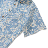 Easter Day Men's Hawaiian Shirt Short Sleeve Button-down 100% Cotton Blue Aloha Spring Revival