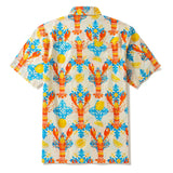 100% Cotton Hawaiian Shirt For Men Lobsters By Andersson Grace Camp Collar Aloha Shirt
