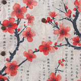 Men's Japanese Shirt 100% Cotton Hawaiian Shirt Poetic Plum Blossoms Camp Collar Shirt
