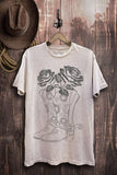 Boots Roses Graphic Top