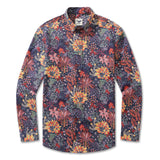Men's Hawaiian Shirt Quirky Plants Print Cotton Button-down Long Sleeve Aloha Shirt Quirky Plants Long Sleeve Shirt