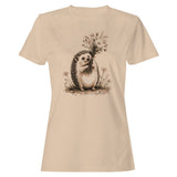 Cute Hedgehog Wildflower Bouquet Women's T-Shirt