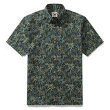 1950s Tropical Hawaiian Shirt For Men Rainforest Print Cotton Button Down Short Sleeve Shirt Tropical Rainforest