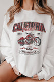 California Classic Motorcycle Graphic Brushed Sweatshirts