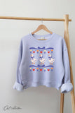 Ribbon Goose Mid Cropped Graphic Sweatshirt