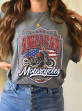Motorcycle America Flag Graphic Tshirts