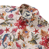 YiumeÂ® Hawaiian Shirt For Men Marine Life Shirt Cotton Hawaiian Shirt 50% Print-mismatched