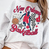 Retro Groovy New Orleans Pelicans Basketball Sweatshirt