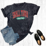 Small Town Christmas Mineral Wash Graphic Tee