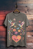 Birds & Flowers Graphic Top