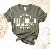 Surviving Fatherhood One Meltdown At A Time T-Shirt