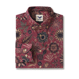 Long Sleeve Hawaiian Shirt For Men Night's Blooms 100% Cotton Button-down Aloha Shirt