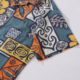 Floral TIKI Hawaiian Shirt For Men Flower Print Camp Collar 100% Cotton Shirt Tiki Shirt