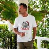 Hawaiian Tee Shirt Short Sleeve 100% Cotton Black Aloha Festive Feline Holiday Cheer - Cat Christmas Shirt