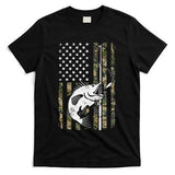 Camouflage American Flag Bass Fishing Gift Fisherman T-Shirt