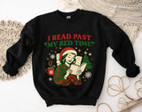 Cozy Christmas Reader Sweatshirt, Funny Book Lover Gift