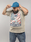 CARROLL SHELBY - FLAG SNAKE BIG AND TALL T-SHIRT